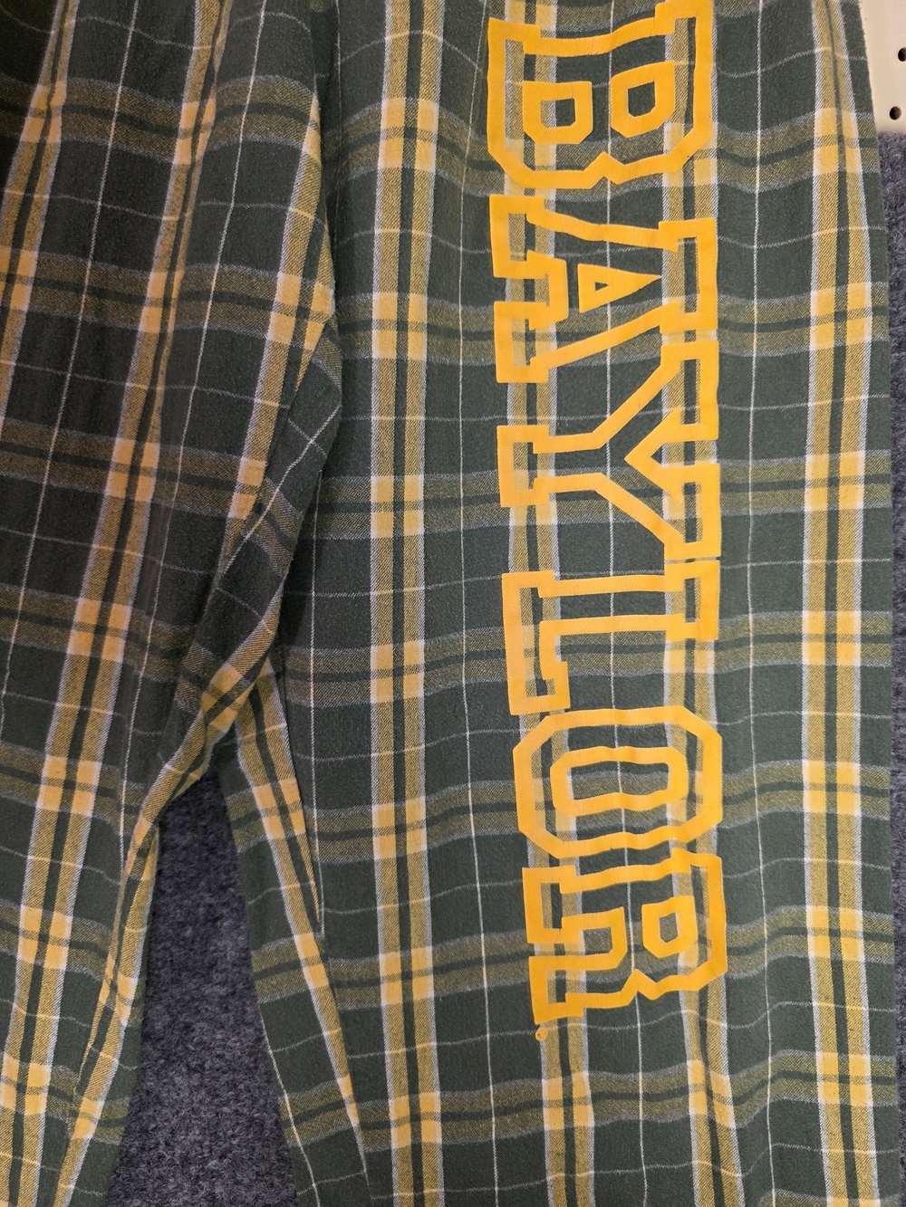 Boxercraft Baylor Bears Plaid Flannel Lounge Pajama Pants Green Gold Mens Large
